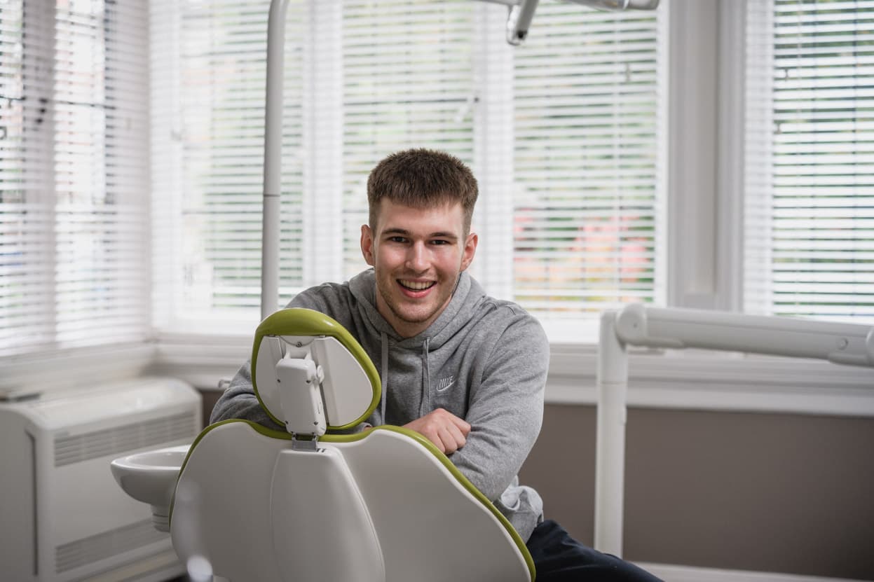 Young male patient in treatment chair