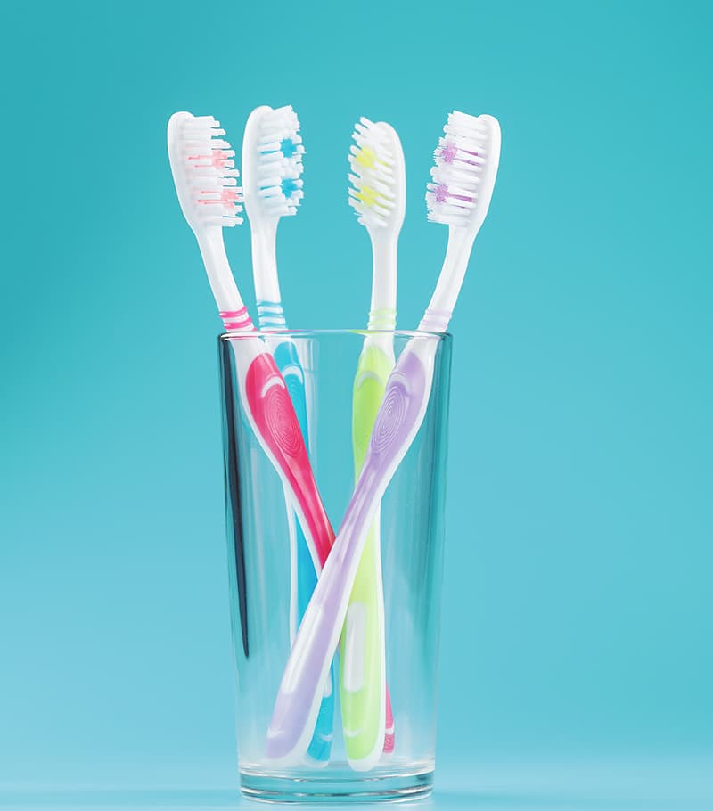 photo of toothbrushes