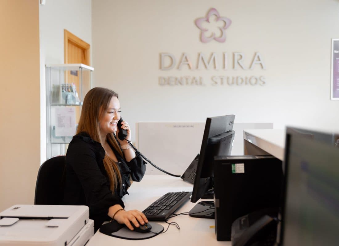 Woman on reception